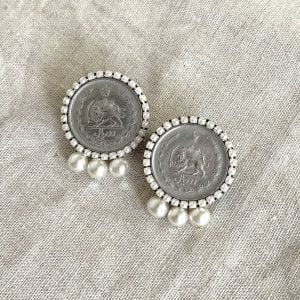 گوشواره سکه طرح شیر و خورشید