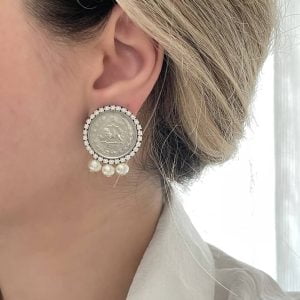 گوشواره سکه طرح شیر و خورشید