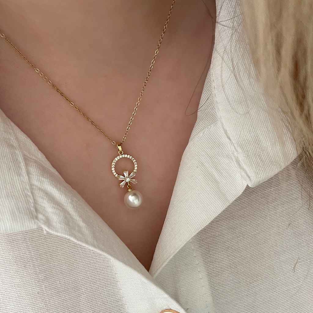 نیم ست مروارید آبکاری 14K