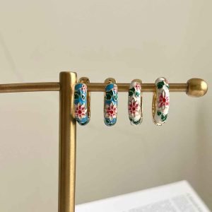 گوشواره میناکاری طرح گل