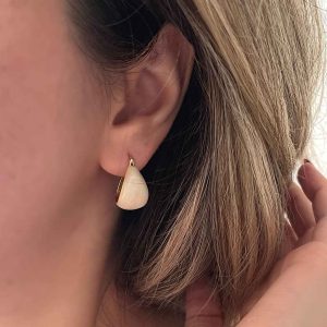 گوشواره میناکاری صدفی کرم