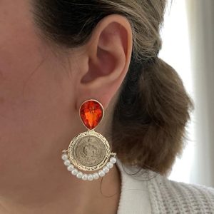 گوشواره شیر و خورشید مرواریدی