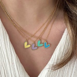 گردنبند قلب میناکاری
